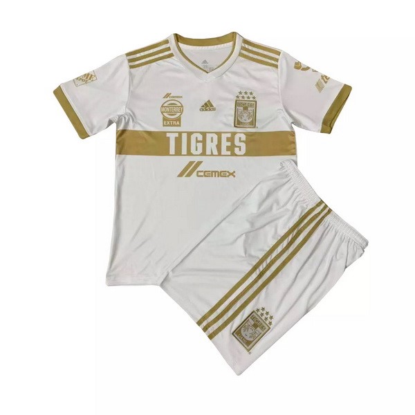 Camiseta Tigres UANL 3ª Kit Niño 2020 2021 Blanco Amarillo